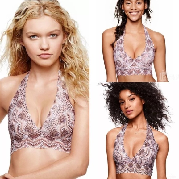 ๐ฅON SALE๐ฅ2/$25๐ฅ ๐ Pink ๐ Victoriaโs Secret Lace Halter Bralette - Picture 7 of 8